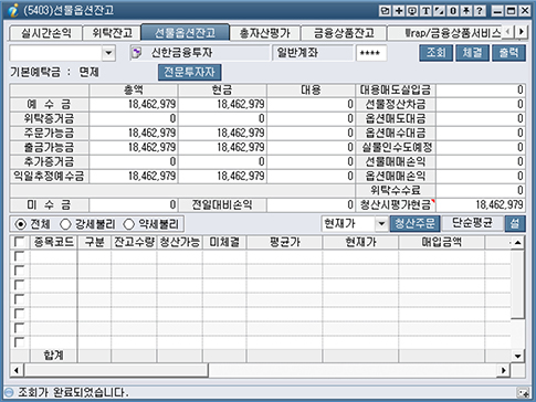 선물옵션잔고